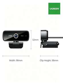 UGREEN USB External Computer Webcam 2K HD Wide-Angle Dual Microphone Auto-Focus For Desktop Laptop Video Calls Meetings Exams Interviews Live Streaming CM926 - View 7