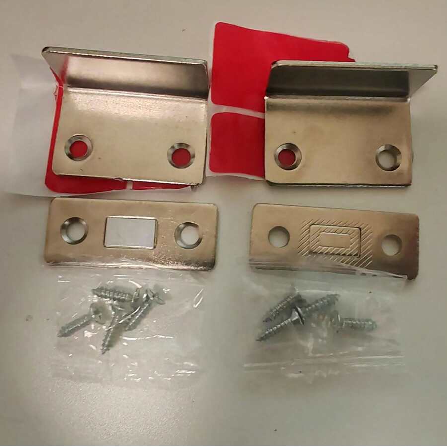 2 Sets Magnetic Cabinet Door Latches, Drill-Free Installation, Can Be Reinforced With Screws, Suitable For Bedroom, Kitchen, Cabinet, Wardrobe And Sliding Door Magnetic Door Latches, Easy To Install Home Renovation Cabinet Hardware Accessories