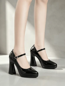 Comfortable Women's High Heel Pumps Fashionable Women's Shoes - Black - View 6