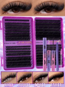 576/592/640pcs D Curl Fluffy False Eyelashes Set, Dense Voluminous DIY Segmented False Eyelashes, Includes Tools, Enlarges Eyes, Lightweight And Reusable, Large Capacity Single Cluster Eyelashes Set, Soft Natural Mixed Style Eyelashes - Multicolor - View 23