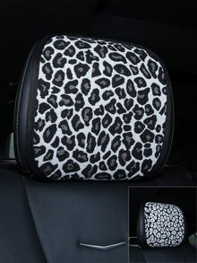 Almohada de cuello para asiento de coche con estampado de leopardo, soporte de cuello universal de fácil instalación para conducir, accesorio decorativo para coche, funda de almohada para cabeza - Lino con estampado de leopardo - Ver 11