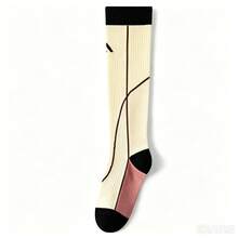 1/5 Pairs Women Compression Knee High Leisure Athletic Sock, Slim Leg High Tube Long Calf Sports Socks For Running, Cycling, Hiking And Jump Rope - Multicolor - View 14