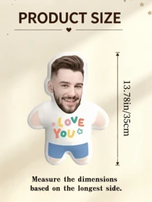 客製化「I Love You」愛心圖案抱枕，可上傳個人照片製作專屬臉型靠墊，DIY個性化照片抱枕，情人節驚喜禮物，送給男友或女友的禮物，節日裝飾，情人節禮物，婚禮、生日禮物，女性禮物，週年紀念禮物，萬聖節禮物，聖誕節禮物，感恩節禮物，毛絨玩偶 - 彩色 - 查看 9