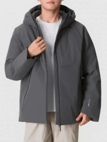 Adidas Men's Water-Repellent Windproof Insulated Hooded Down Jacket - Grey - Grey - View 1