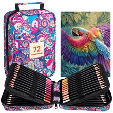 Bộ bút chì màu 120 màu, ngòi mềm 3mm, đã gọt sẵn, tay cầm công thái học, thiết kế hình oval hoa fantasy, chất liệu nylon, kèm hộp đựng có khóa kéo, phù hợp cho nghệ sĩ chuyên nghiệp và người yêu thích tô màu - Bút chì màu gốc dầu - Xem 6