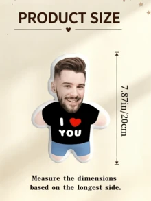 客製化「I Love You」愛心造型抱枕，可上傳個人照片製作專屬臉型靠墊，DIY個性化照片抱枕，情人節驚喜禮物，送給男友或女友的禮物，節日裝飾，情人節禮物，婚禮、生日禮物，女性禮物，週年紀念禮物，萬聖節禮物，聖誕節禮物，感恩節禮物，毛絨娃娃 - 彩色 - 查看 11
