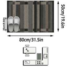 1PC Gray Black Brown Color Block Geometric Area Rug, Faux Cashmere Material Rectangular Modern Minimalist Abstract Line Pattern, Machine Washable Suitable For Living Room Bedroom Daily Home Decor, Aesthetic Home Decoration - Multicolor - View 15
