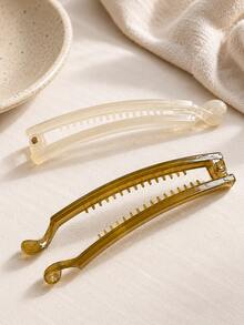 4pcs Transparent Minimalist Curved Banana Hair Clips For Women Long Hair Updo Hair Accessories Korean Retro Versatile Style Daily Commute Date Wash Styling - Multicolor - View 5