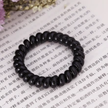 12/6pcs Black Plastic Hair Ties, Simple Large Waterproof Thick Seamless Ponytail Hair Bands, Strong Elastic Multi-Functional Rubber Hair Accessories - Black - View 4