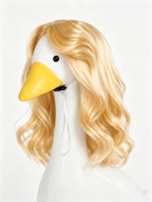 Chicken Duck Goose Pet Wig, Porch Goose Wig, Big Goose Head Decoration, Funny Exploding Hair, Long Wig - Multicolor - View 8