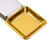 1pc Gold Square Stainless Steel Mirror Metal Sterilization Tray, Suitable For Storing Tattoo Tools, Nail Art Accessories, Or As Home Desktop Storage Tray - Gold - View 10