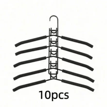 10/5/2/1-Pack Metal Thickened Space-Saving Hangers, 5-In-1 Multi-Layer Design, With Non-Slip Foam Pads, Suitable For Coats, Sweaters, Suits, And T-Shirts(Black, Gray, Apricot.) - Multicolor - View 23
