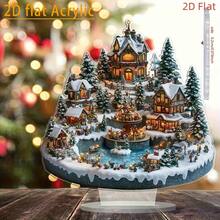 Bohemian Acrylic Christmas Village Decor - Versatile Tabletop Ornament For Home, Cafe, Office Desk & Bedroom - A - View 4