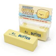 1pc Butter Squishy Toy, Soft Squeezable Realistic Butter Stick, Sensory Stress Relief Fidget Toy, Cute Salted Butter Food Shape, Creative Desk Toy Gift - Multicolor - View 3