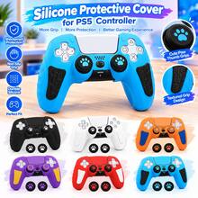 P5 Silicone Game Controller Protective Case, Anti-Drop Anti-Scratch Controller Cover With Stickers And Joystick Caps - View 9