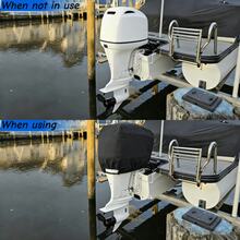 1pc Marine Outboard Engine Cover, Made Of Heavy-Duty 420D Wear-Resistant Oxford Fabric, Suitable For 6-250HP Marine Engines, Provides All-Weather Protection, Suitable For Yachts And Boat Engines - Black - View 4