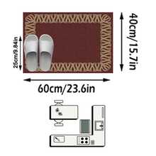 1PC Burgundy Border Wavy Area Rug, Faux Cashmere Material Rectangular Classic European Geometric Pattern, Machine Washable Suitable For Living Room Bedroom Daily Home Decor, Aesthetic Home Decoration - Multicolor - View 16