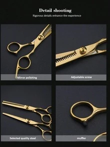 8-Piece Professional Hairdressing Scissor Set, 3-Piece 6.5-Inch Hair Clipper Set, Scraper-Style Hair Comb, Hair Clip Storage Bag, Suitable For Hair Salons And Home Use, Multiple Colors Available, Back To School Season, Travel And Vacation Essential - Multicolor - View 6