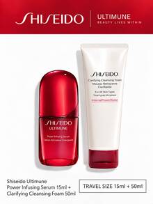 Shiseido Ultimune Power Infusing Serum 15ml+ Clarifying Cleansing Foam 50ml - Hyaluronic Acid - View 2