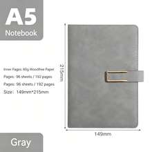 Premium A5 Notebook With PU Leather Cover, Soft And Delicate Texture, High-End Feel, Equipped With Practical Bookmark Ribbon For Quick Marking Of Reading And Writing Positions, Smooth Writing Without Ink Bleeding. Suitable For Business Meeting Notes, College Student Classroom Notes, Daily Journaling, Love Diary, Minimalist Black Versatile And Durable, Wear-Resistant Leather Surface For Long-Term Use Without Easy Wear, Balancing Quality And Practicality, A Quality Choice For Office, Study, And Life Recording, Halloween Gift, Christmas Gift, Birthday Gift, Back To School Gift, Best Friend Gift. - A5 - View 5