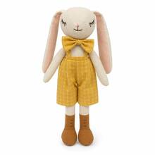 Búp bê thỏ ngủ mắt nhắm 8.86 inch mặc váy hoa và nơ, đồ chơi nhồi bông thỏ dễ thương, quà trang trí phòng em bé, búp bê thỏ vải thủ công - Nhiều màu - Xem 15