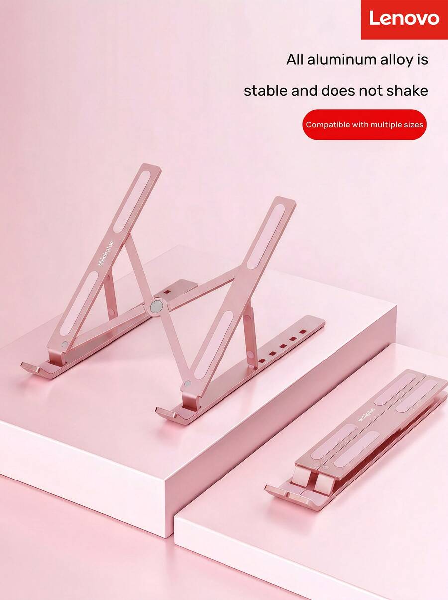 Lenovo Aluminum Alloy Laptop Stand, Foldable Portable Height Adjustable ...