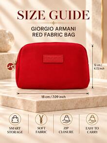 Giorgio Armani Armani Red Textile Bag, 18*12cm, Soft Fabric, Compact And Portable, Suitable For Daily Storage And Travel - Red - View 10