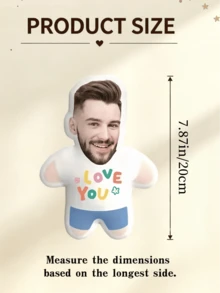 客製化「I Love You」愛心圖案抱枕，可上傳個人照片製作專屬臉型靠墊，DIY個性化照片抱枕，情人節驚喜禮物，送給男友或女友的禮物，節日裝飾，情人節禮物，婚禮、生日禮物，女性禮物，週年紀念禮物，萬聖節禮物，聖誕節禮物，感恩節禮物，毛絨玩偶 - 彩色 - 查看 11