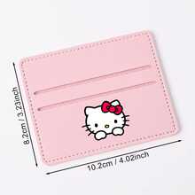 1pc Cute Sanrio Hello Kitty Card Holder, Women Fashion Mini PU Leather Card Wallet, Portable Slim Credit ID Card Case - Multicolor - View 3