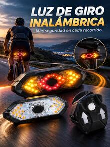 Wireless Remote Control Bicycle Tail Light, LED Turn Signals, USB Rechargeable, High Visibility For Night Cycling - A - View 1