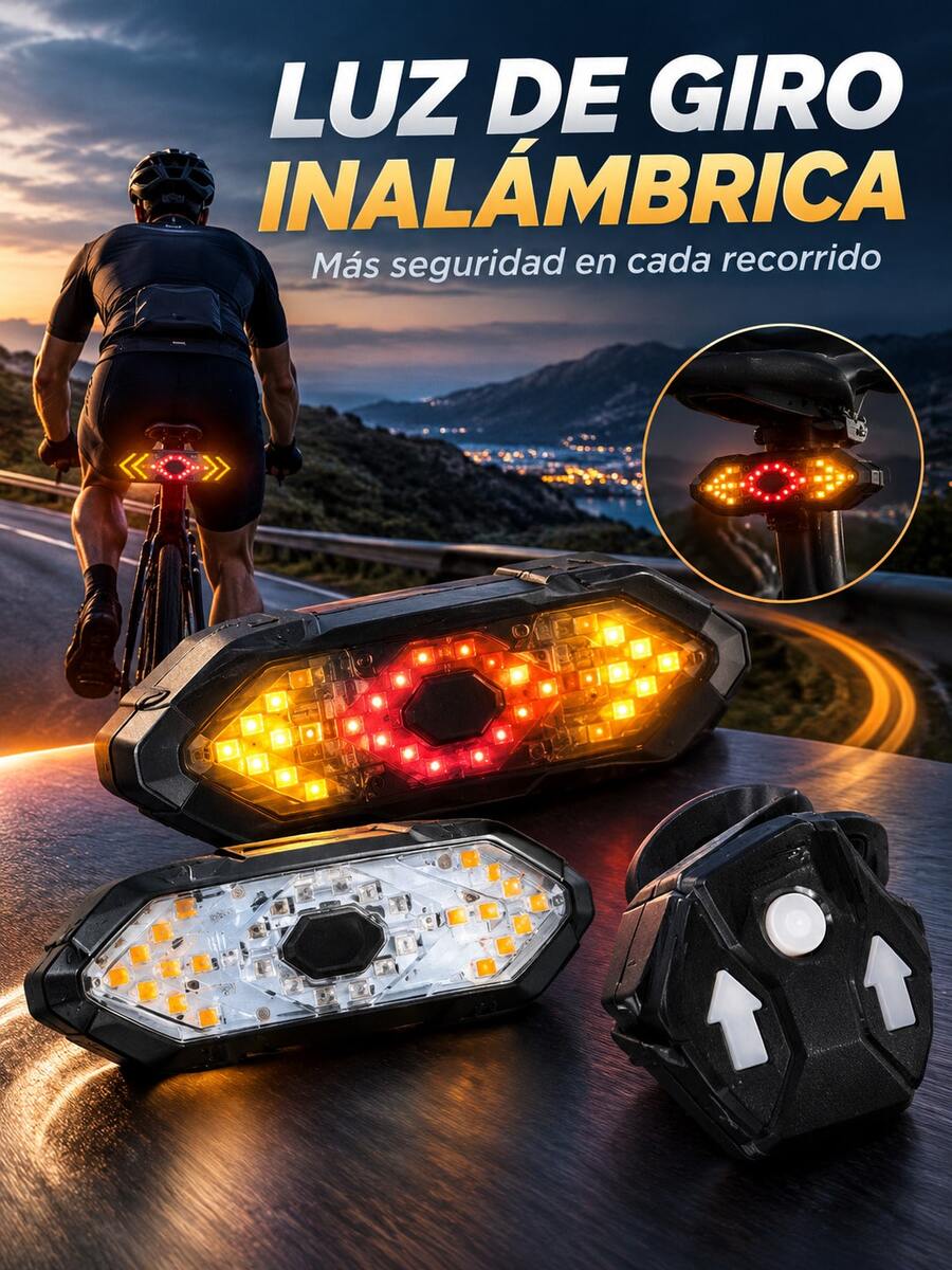 Wireless Remote Control Bicycle Tail Light, LED Turn Signals, USB Rechargeable, High Visibility For Night Cycling - A - View 1