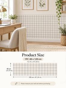 SUPSTICKER 1PC Sage Green, Yellow & Gray Gingham Peel And Stick Wallpaper, Self Adhesive Removable PVC Checkered Decor For Kitchen Bedroom Cabinets - 1PC - View 12