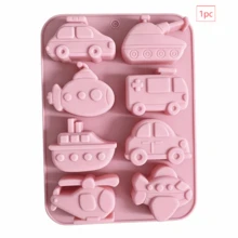 1pc 8-Cavity Silicone Car Mold, Mixed Transportation Vehicle Shaped Mold, Including Tank, Taxi, Submarine, Boat, Helicopter And Airplane Shapes, Suitable For Making Ice Bricks, Soap, Candles, Cake Decorations And Handicrafts - Multicolor - View 10