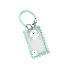 Kawaii Pink ID Card Holder With Retractable Reel, Cute Clear Sliding Card Case, Aesthetic Badge Holder With Charm For Daily Use - Multi-color - View 10