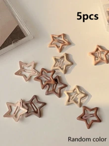 20/10/5/1pcs Matte Metallic Star Hair Clips, Fashion Mini Hair Accessories, Cute Five-Pointed Star Hair Claw Clips, Y2K Style, Suitable For Daily Wear - Multicolor - View 12