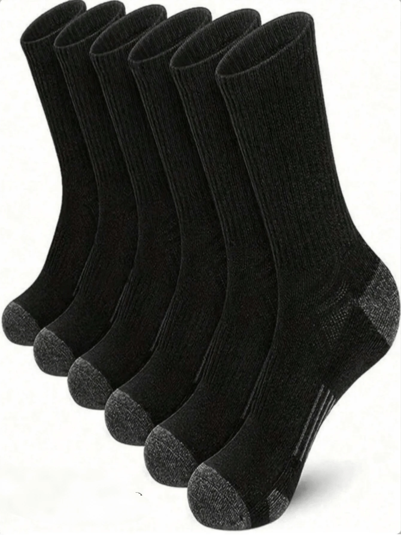 1/3/5/10 Pairs Men's Crew Tennis Socks, Antibacterial Odor-Resistant Moisture-Wicking Thick Mesh All-Season Couple Sports Casual Socks - Black - View 1