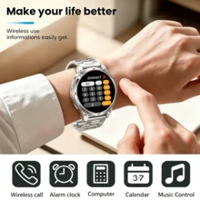 New Smart Watch With A 1.5-Inch Full Touchscreen, Wireless Voice Calls, Multiple Sports Mode Tracking, Weather Alerts, Message Notifications, Camera Control, Calendar/Stopwatch And Other Features, LED Flashlight, Compatible With Both Android And IOS. - View 5