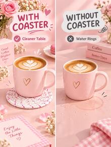 9Pcs/Set Cute Pink Handmade Braided Coaster Set With Storage Holder, Heat Resistant Non-Slip Reusable Drink Mat, Woven Coffee Tea Mug Pad, Aesthetic Fall Home Kitchen Dining Decor, Holiday Gift For Christmas Thanksgiving & Daily Use. Room Decor - Multicolor - View 8