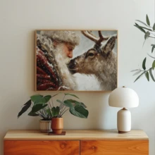 1pc, Canvas Wall Art, Framed Wall Decor, Vintage Santa Claus And Reindeer Snow Scene Canvas Painting, Vintage Christmas Art Poster, Suitable For Modern Home Decor, Room Decor, Dorm Decor, Bedroom Decor, Bathroom Decor, Kitchen Decor, Dining Room Decor, Living Room Decor, Office Decor, School Decor, Classroom Decor, Back To School Decor, Autumn Decor, Autumn Poster, Waterproof Poster - Santa Claus - View 11
