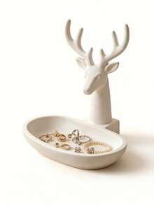 1pc 3D Printed Deer Head Jewelry Tray, Desktop Decor - Multicolor - View 4