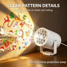 2026 New LED Christmas Snowflake Projector Light | USB Powered | Includes Stand | Dynamic Christmas Projector Light, Dynamic Snowflake Projector Light | Room Decoration Light | Event Decoration | Christmas | New Year - White Christmas Projector Light - View 6