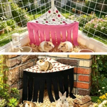 2 buah Tempat Persembunyian Hewan Peliharaan Kecil, Tempat Persembunyian Sudut Gantung, Tenda Hammock Sudut Hewan Peliharaan yang Nyaman, Habitat Bermain dan Beristirahat yang Dapat Dicuci, Cocok untuk Guinea Pig, Hamster, Musang, Tupai, Sugar Glider, Kelinci, Landak - Satu-Ukuran - View 23
