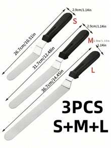 3/1pc Stainless Steel Cream Scraper Baking Tool, 6/8/10 Inch Flat Head Spatula, Suitable For Cake Baking, Cream Decoration And Smoothing - Multicolor - View 12