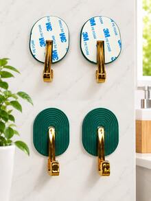 2pcs Self-Adhesive Multi-Function Towel Bathroom Hooks, No-Drill Damage-Free Hooks, Luxury Door Backpack Hooks, Practical Hooks - View 12