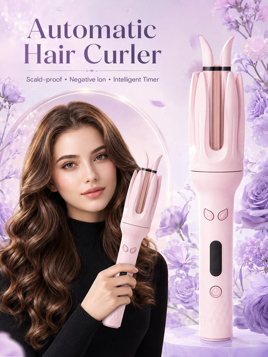 GENAI 32mm Automatic Rotating Curling Iron, Fast Heating Anti-Scald Hair Curler, Portable Travel Styling Tool, Suitable For Gifts - Multicolor - View 1