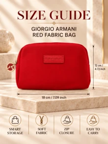 Giorgio Armani Armani Red Textile Bag, 18*12cm, Soft Fabric, Compact And Portable, Suitable For Daily Storage And Travel - Red - View 4