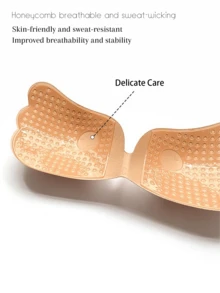 1pc Women's Backless Adhesive Bra, Invisible Soft Comfortable, One-Piece Molded, Suitable For Wedding Dress And Dress - Multi-color - View 2