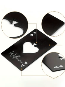 1/2/3/Pcs Personalized Stainless Steel Bottle Opener With Name/Information- Ace Design(Spade Symbol And Heart Jack Style)- Heavy-Duty Keychain-Style Keyring, Suitable For Men, Wedding Gift, Birthday Gift- Can Be Engraved With Name - Multicolor - View 6