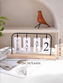 Minimalist Flip Desktop Calendar, Durable Material, Nordic Creative Perpetual Calendar, Suitable For Living Room, Dining Table, Coffee Table, Reusable Flip Calendar Supplies, Desktop Decor, New Home Ornament, Ideal Gift For Women - View 5