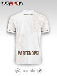 Men's Naples Football Jersey T-Shirt, Italian Naples Inspired Top, Suitable For Matches, Street, Parties And Daily Wear, Perfect For Men, Fans, Great Gift - White - View 3